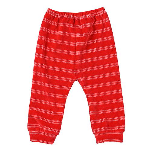 Calça Bebê Plush Escura Listrada (1/2/3) - Top Chot - Tamanho 1 - Vermelho