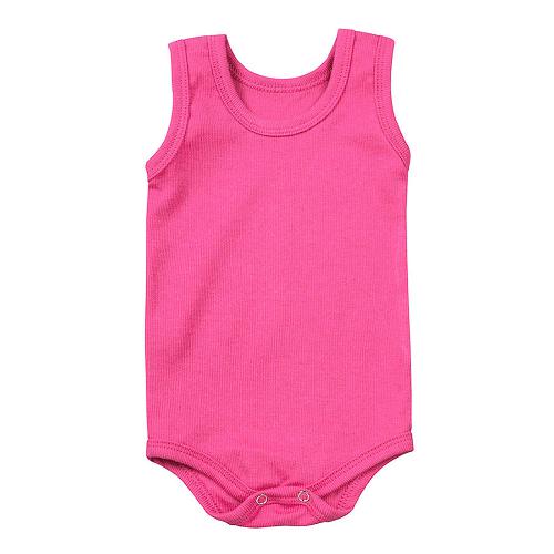 Body Bebê Canelado Escuro Liso Regata (P/M/G) - Top Chot - Tamanho G - Pink