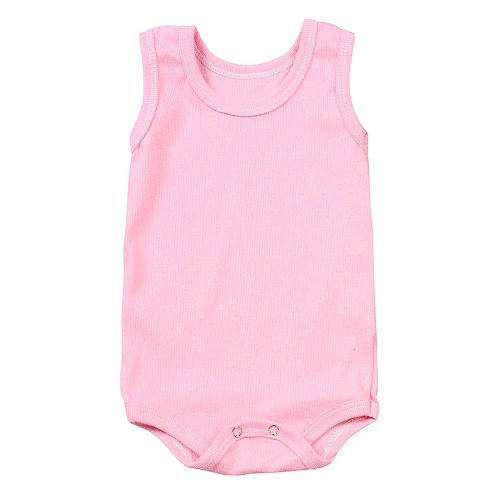 Body Bebê Canelado Escuro Liso Regata (P/M/G) - Top Chot - Tamanho P - Rosa