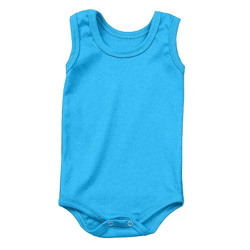 Body Bebê Canelado Escuro Liso Regata (P/M/G) - Top Chot - Tamanho M - Turquesa