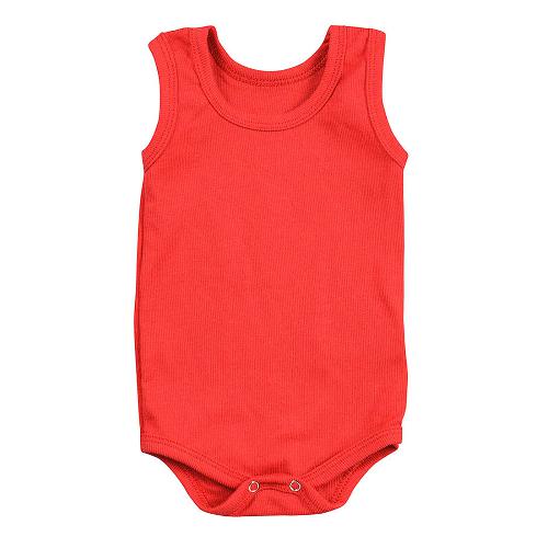 Body Bebê Canelado Escuro Liso Regata (P/M/G) - Top Chot - Tamanho M - Vermelho