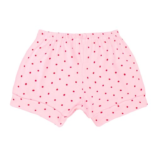 Tapa Fralda (Short) Bebê Canelado Poá (P/M/G) - Top Chot - Tamanho M - Rosa,Pink