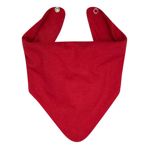 Babador Bebê Bandana Meia Malha Vermelha Liso Com Botão - Top Chot - Tamanho único - Vermelho