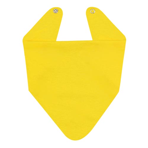 Babador Bebê Bandana Meia Malha Amarelo com Botão - Top Chot - Tamanho único - Amarelo