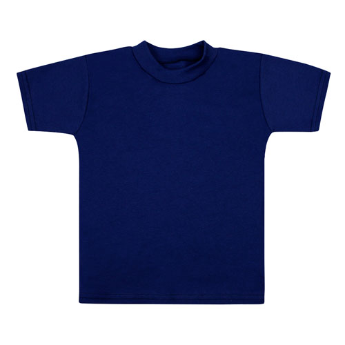 Camiseta Infantil Manga Curta Canelada Lisa Azul Marinho (4/6/8) - Top Chot - Tamanho 8 - Azul Marinho