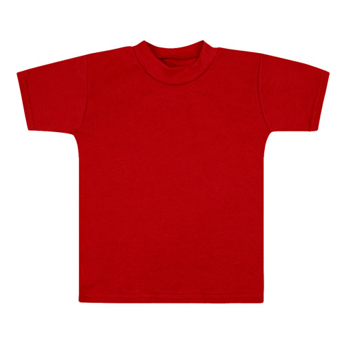 Camiseta Infantil Manga Curta Canelada Lisa Vermelho (4/6/8) - Top Chot - Tamanho 6 - Vermelho