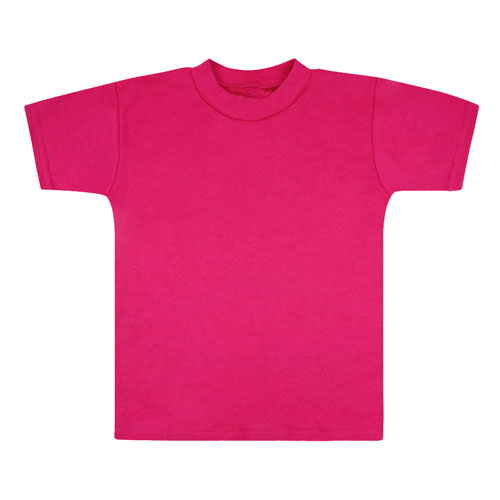 Camiseta Infantil Feminina Manga Curta Canelada Lisa Pink (4/6/8) - Top Chot - Tamanho 4 - Pink