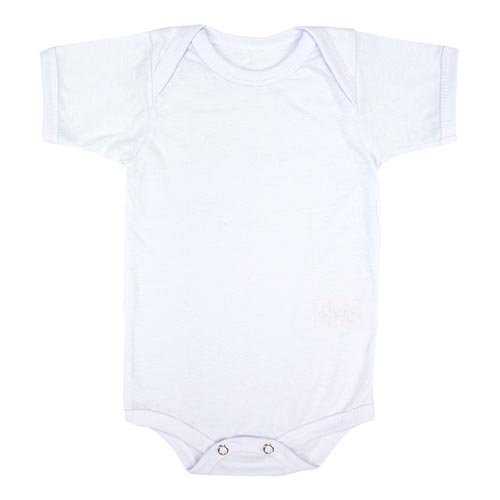 Body Bebê Meia Malha Branco Liso Manga Curta (RN/P/M/G) - Bebê Fofuxo - Tamanho P - Branco