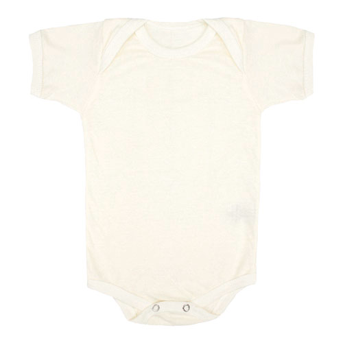 Body Bebê Meia Malha Creme Liso Manga Curta (RN/P/M/G) - Bebê Fofuxo - Tamanho P - Creme