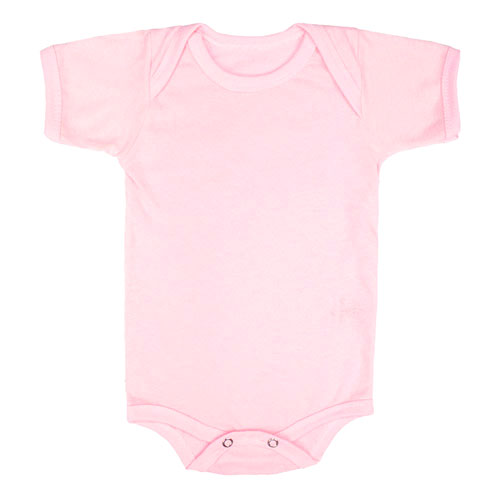 Body Bebê Feminino Meia Malha Rosa Liso Manga Curta (RN/P/M/G) - Bebê Fofuxo - Tamanho M - Rosa