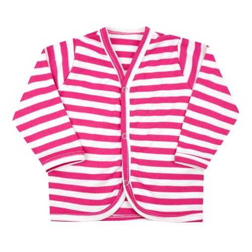 Casaquinho Bebê Feminino Suedine Listrado Pink (P/M/G) - Top Chot - Tamanho M - Pink