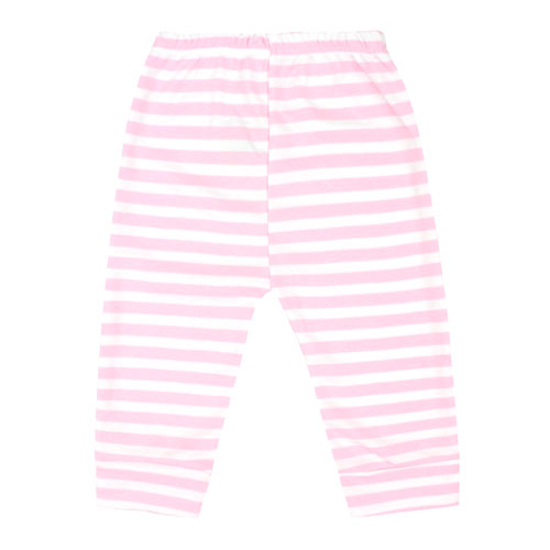 Mijão Bebê Feminino Suedine Listrado Rosa sem Pé (RN/P/M/G) - Top Chot - Tamanho G - Rosa,Branco