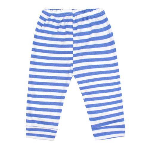 Mijão Bebê Masculino Suedine Listrado Azul Royal sem Pé (RN/P/M/G) - Top Chot - Tamanho G - Branco,Azul Royal