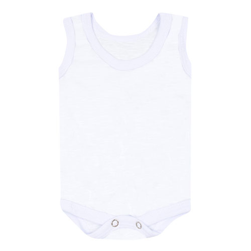 Body Bebê Regata Flame Liso Branco (P/M/G) - Top Chot - Tamanho P - Branco