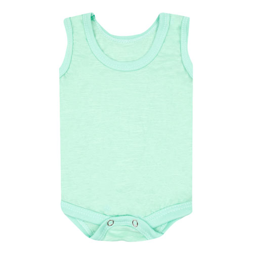 Body Bebê Regata Flame Liso Verde (P/M/G) - Top Chot - Tamanho M - Verde