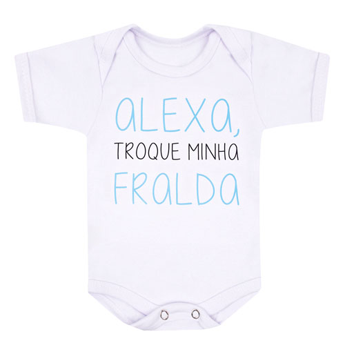 Body Bebê Manga Curta Suedine Branco Alexa (RN/P/M/G) - Bebê Fofuxo - Tamanho G - Branco