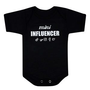 Body bebe infantil manga curta mini influencer